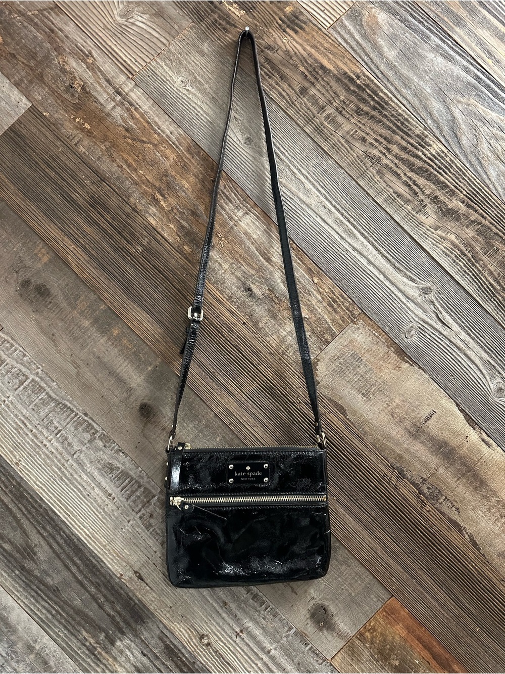 kate spade Black Patent Small Crossbody Bag
